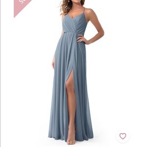 Azazie Darcy Bridesmaids Dress Size 0 Dusty Blue